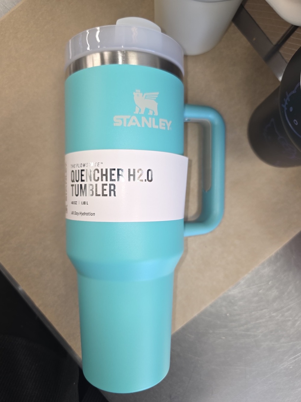 Stanley Quencher H2.0 Tumbler - Aqua (Blue) 40oz new water bottle